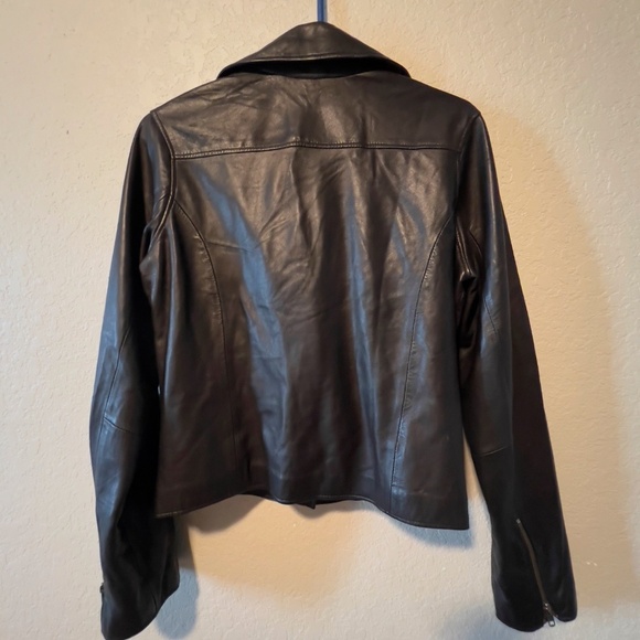 VINTAGE EMU Merino Wool Genuine Sheepskin Leather Moto Jacket โ Size Medium - Picture 2 of 11